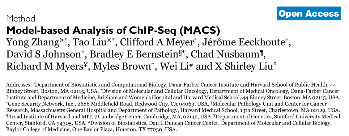 Model-based Analysis of ChIP-Seq